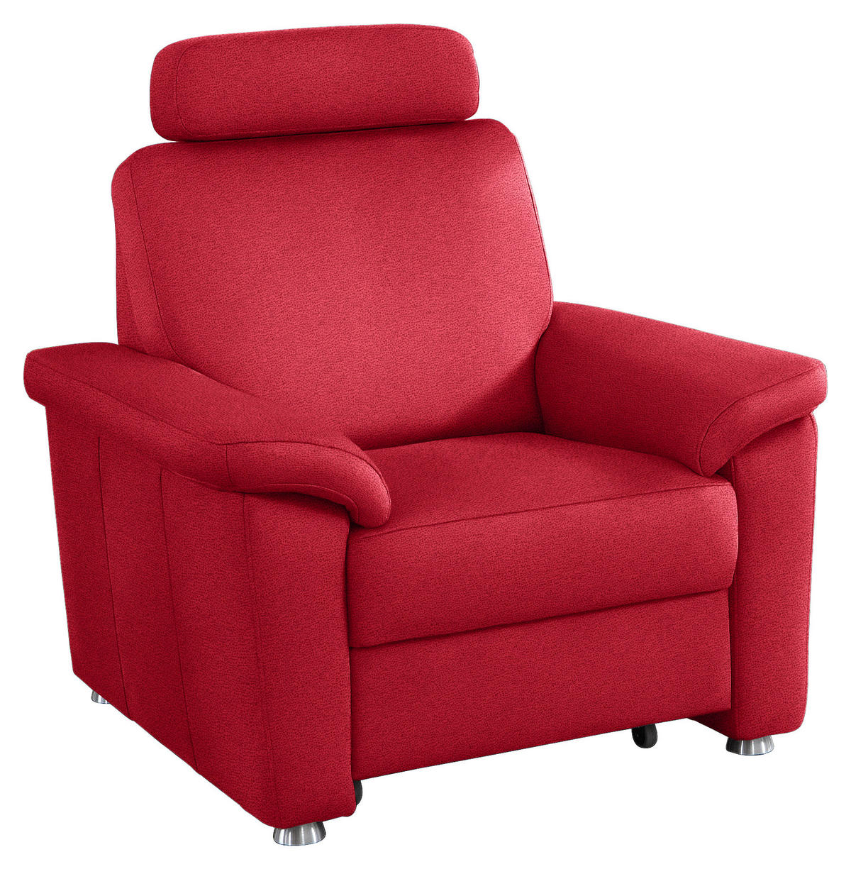 FERNSEHSESSEL in Webstoff Hellrot  - Hellrot/Silberfarben, Konventionell, Textil/Metall (102/91/91-159cm) - Beldomo System
