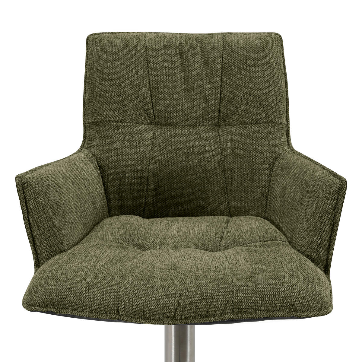 BARHOCKER in Holz, Metall, Textil Grün, Schwarz, Edelstahlfarben  - Edelstahlfarben/Schwarz, Design, Holz/Textil (56/100/56cm) - Novel