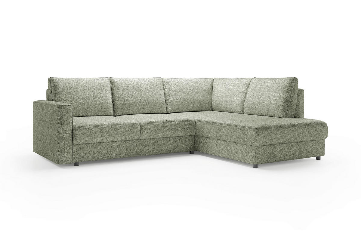 ECKSOFA DELANTO CLOSED Dunkelgrün Chenille Bettkasten  - Dunkelgrün, MODERN, Holz/Kunststoff (280/89cm) - Livetastic