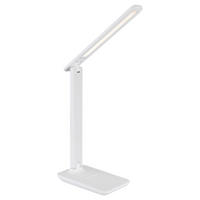 LED-SCHREIBTISCHLEUCHTE 28/11,5/50 cm   - Opal/Weiß, Design, Leder/Kunststoff (28/11,5/50cm) - Globo