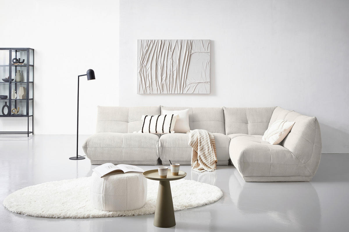 HÖRNSOFFA i manchester vit  - vit, Trend, textil (315/210cm) - Livetastic