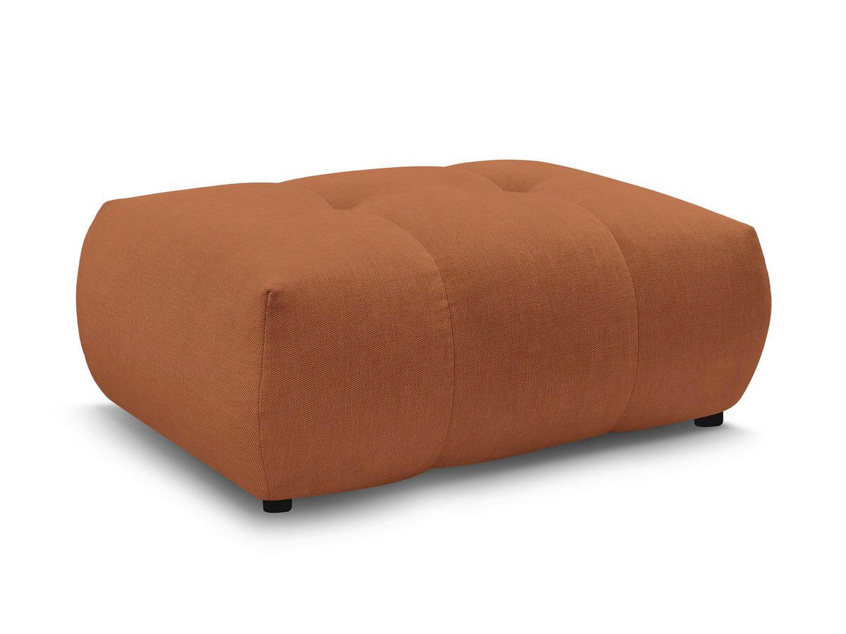 HOCKER FUJI  Leinenoptik Orange  - Schwarz/Orange, MODERN, Kunststoff/Textil (112/44/80cm)