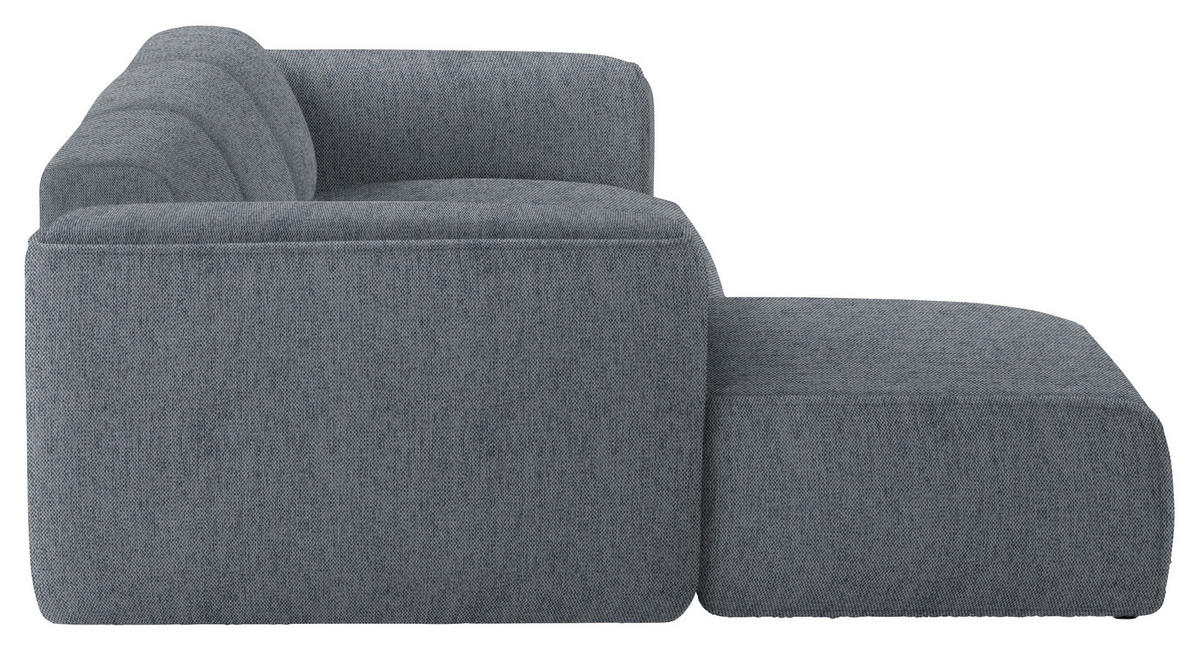 ECKSOFA Dunkelgrau Webstoff Rücken echt  - Dunkelgrau/Schwarz, Design, Kunststoff/Textil (171/290cm) - home24