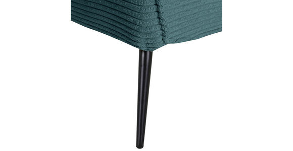 HOCKER Cord Türkis  - Türkis/Schwarz, Design, Textil/Metall (60/49/53cm) - Landscape