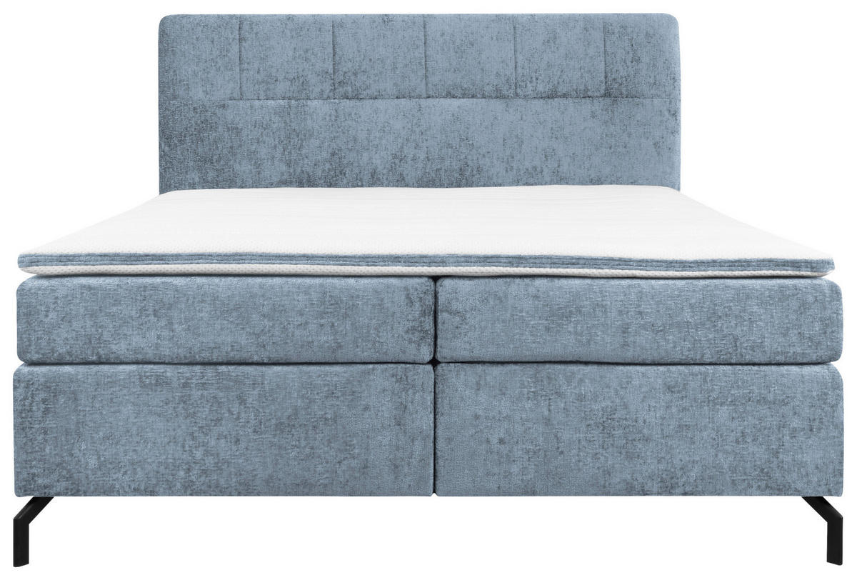 BOXSPRINGBETT 160/200 cm  in Hellblau  - Schwarz/Hellblau, Design, Textil/Metall (160/200cm) - Esposa