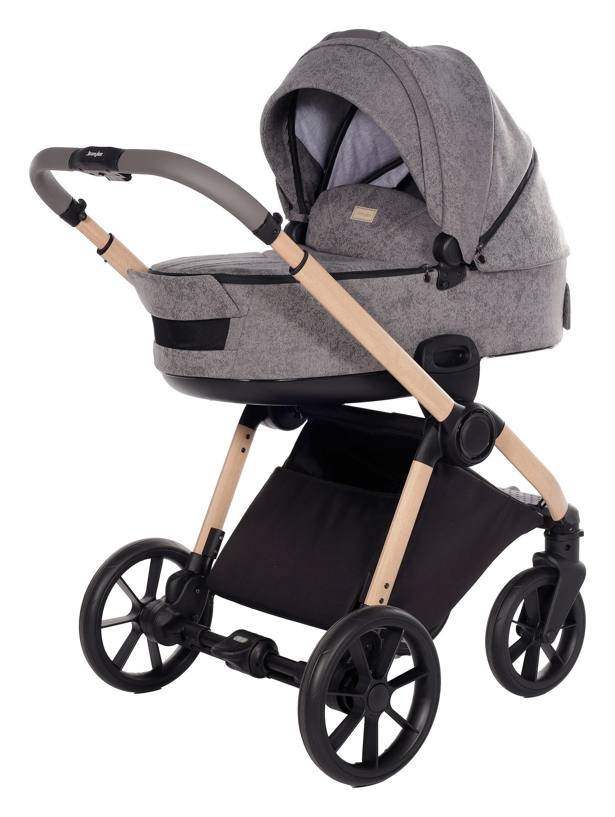 KINDERWAGENSET  Facetty  Poppy Mousse  - Beige/Grau, Design, Textil/Metall (104,5/62/94cm) - Jimmylee