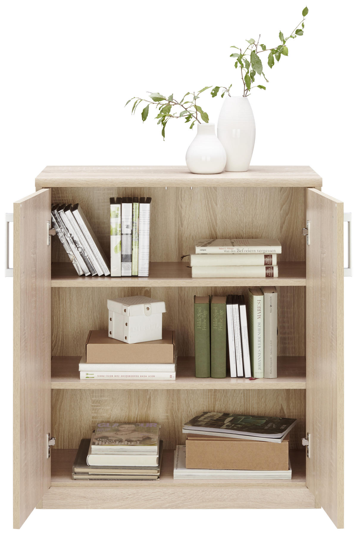 KOMÓD 72/84/36 cm  - ezüst/fekete, Konventionell, faalapú anyag/fém (72/84/36cm) - Xora