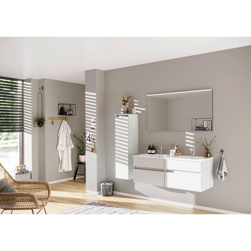 Thumbnail - Puris Badezimmer Get2You, Weiß Hochglanz, Holzwerkstoff, 2 Schubladen, 180 cm, Goldenes M, Made in Germany, hängend, Bad...