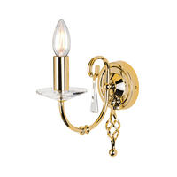 VÄGGLAMPA Elstead 10/22 cm   - mässingsfärgad, Klassisk, metall/glas (10/22cm) - Elstead Lighting
