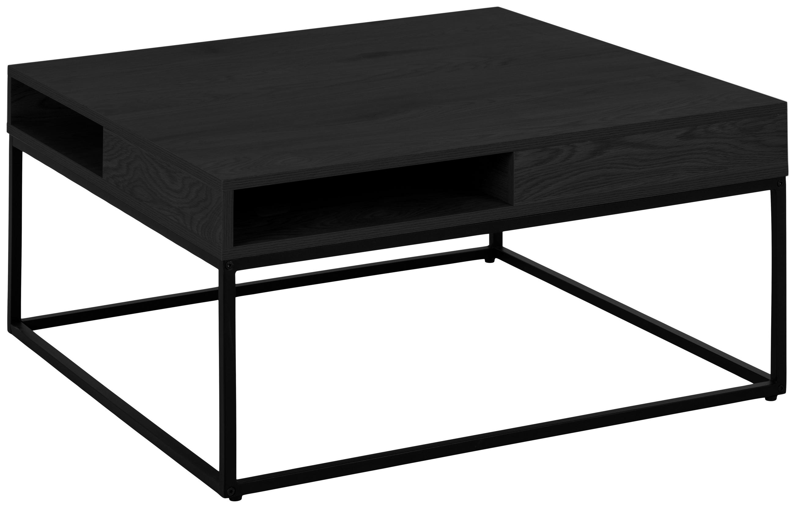 COUCHTISCH Metall, Holzwerkstoff 80/80/40 cm  - Eschefarben/Schwarz, Trend, Holzwerkstoff/Metall (80/80/40cm) - MID.YOU