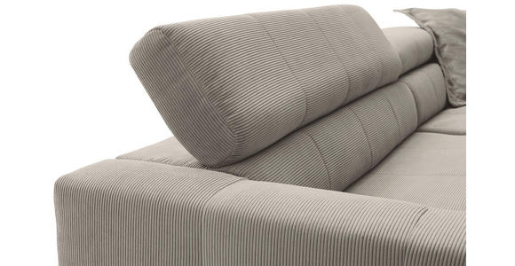 ECKSOFA in Feincord Sandfarben  - Sandfarben/Schwarz, KONVENTIONELL, Textil/Metall (311/219cm) - Hom`in