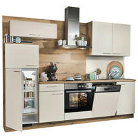 KÜCHENBLOCK 280 cm   in Magnolie, Wildeiche  - Wildeiche/Edelstahlfarben, Design, Holzwerkstoff/Metall (280cm) - Welnova