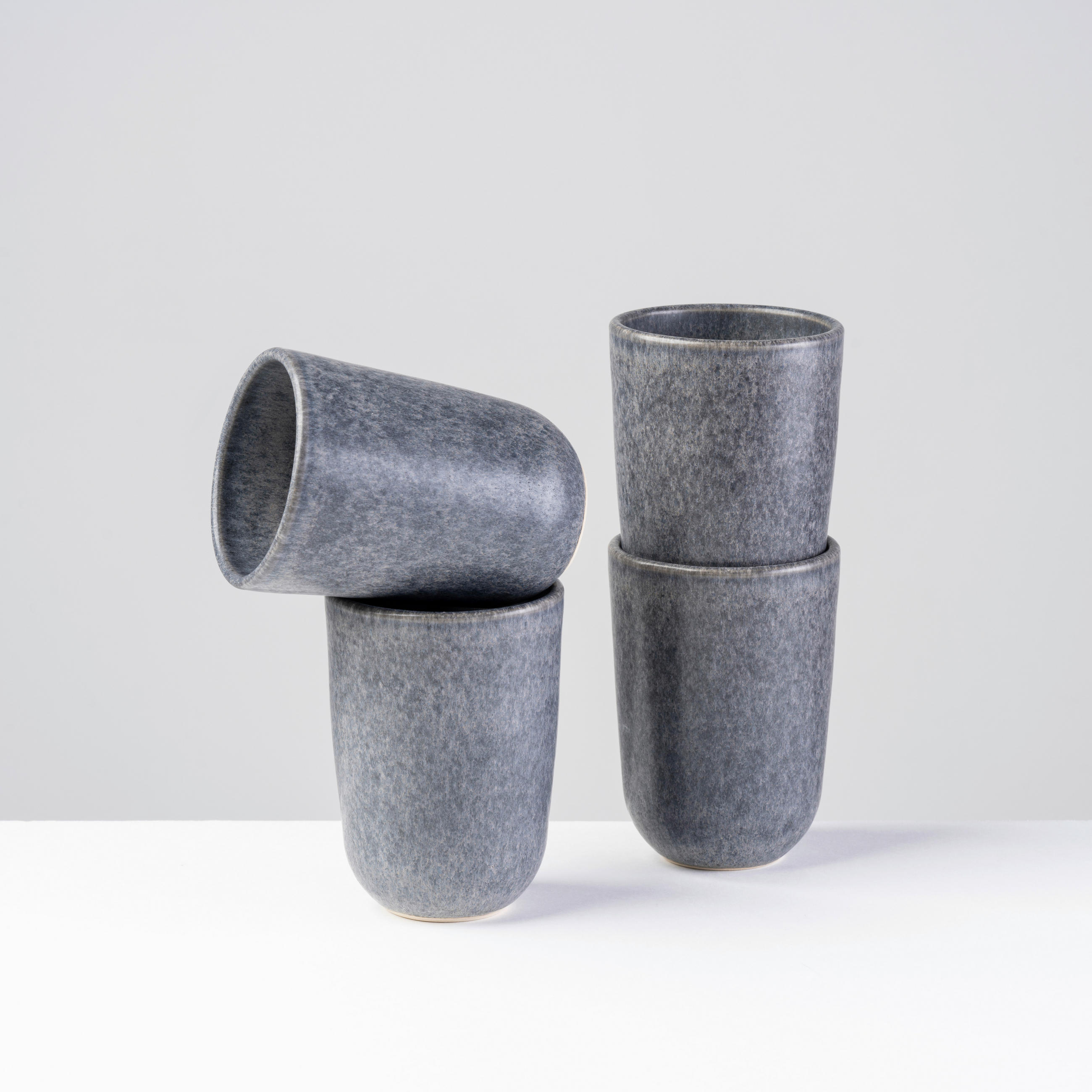 KAFFEEBECHERSET MOOS´N`STEIN 4-teilig  - Grau, Basics, Keramik (8,4/11,5cm) - Gipfelstück