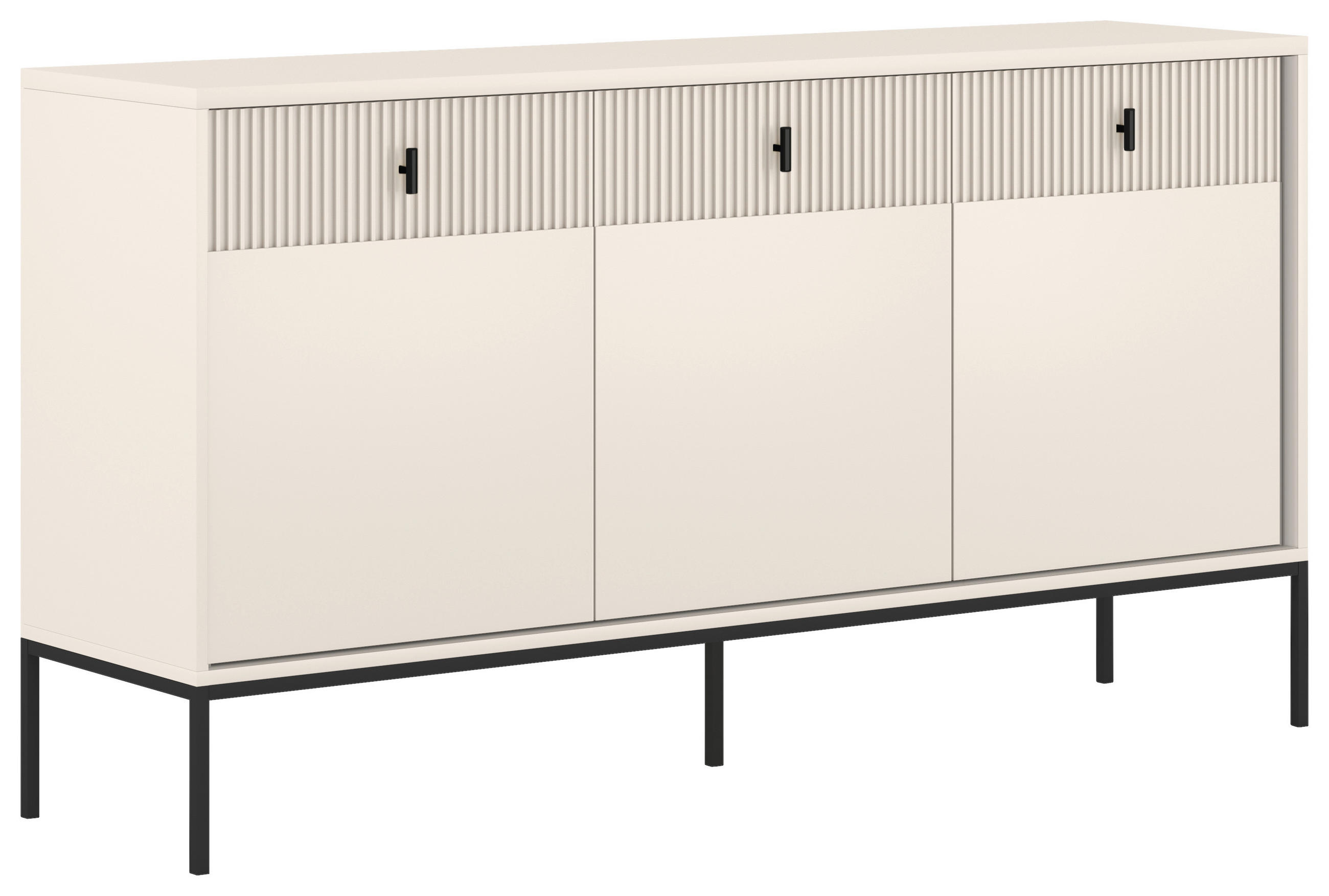 SIDEBOARD Maggiore  in 154,5/82,6/39 cm  - Kaschmir/Schwarz, Design, Holzwerkstoff/Metall (154,5/82,6/39cm) - Xora