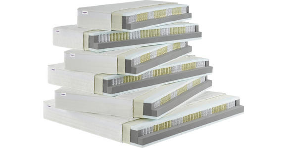 TASCHENFEDERKERNMATRATZE 120/200 cm Höhe ca. 23 cm  - Weiß, KONVENTIONELL, Textil (120/200cm) - Sleeptex