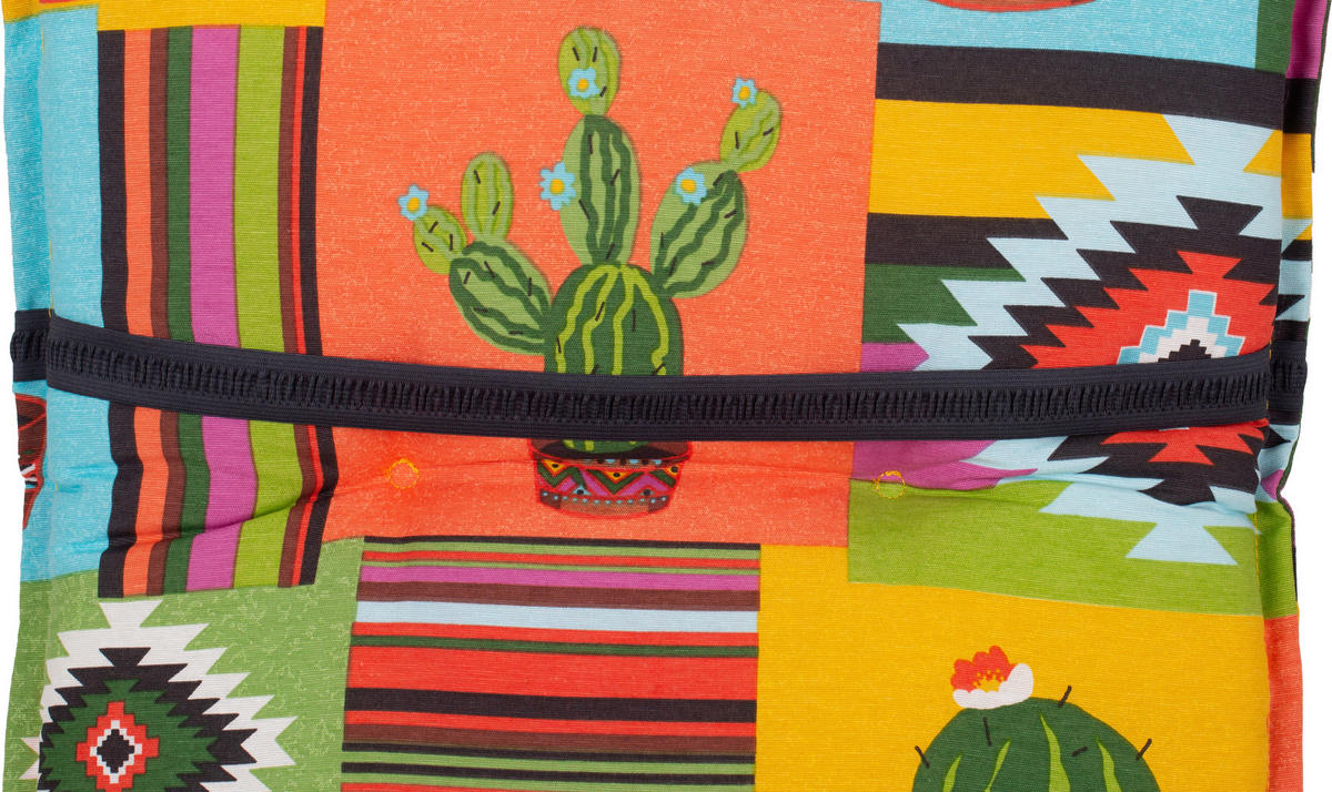 PODLOŽKA NA LEHÁTKO, 191/58/8 cm - oranžová/zelená, Basics, textil (191/58/8cm) - Gardenson
