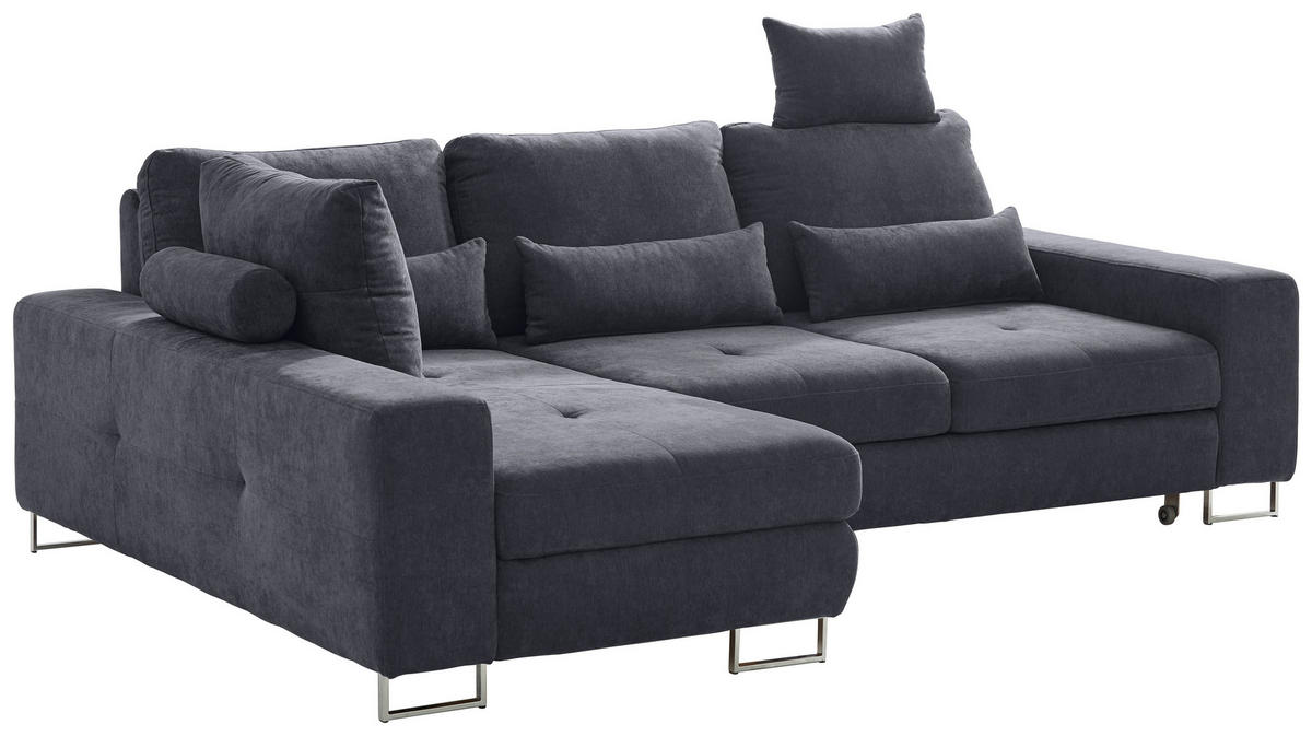 HÖRNSOFFA i flatväv svart  - svart, Design, metall/textil (188/260cm) - Hom`in