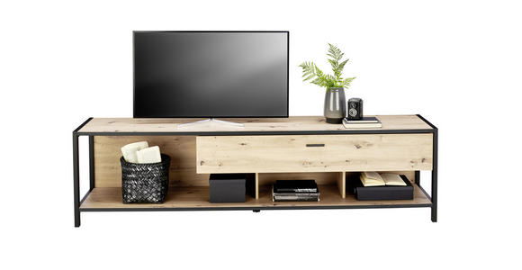 TV-ELEMENT 215/57/46 cm  - Eichefarben/Anthrazit, Design, Holzwerkstoff/Metall (215/57/46cm) - Carryhome