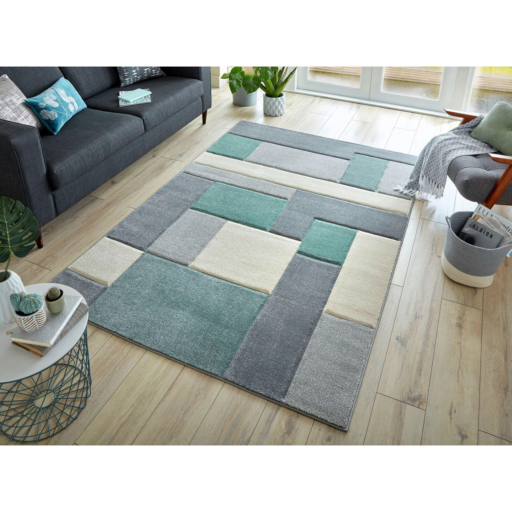 WEBTEPPICH 120/170 cm COSMOS Grau, Grün  - Grau/Grün, KONVENTIONELL, Textil (120/170cm)