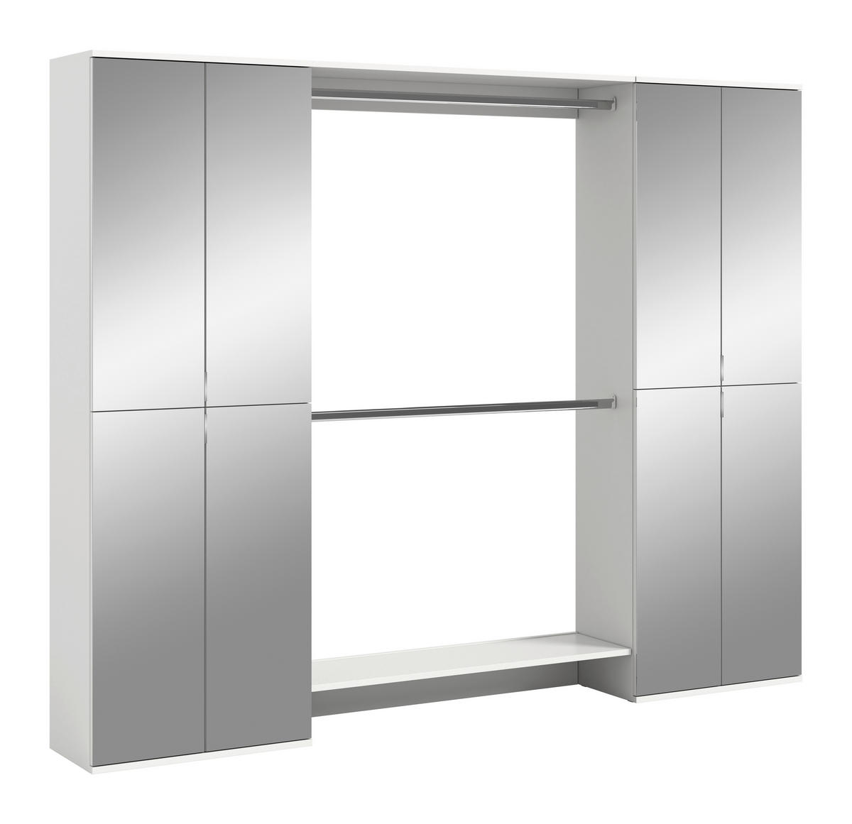 GARDEROBE 3-teilig 232/193/34 cm  - Weiss Hochglanz/Weiss, Design, Holzwerkstoff (232/193/34cm) - Livetastic