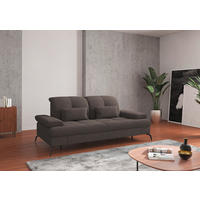 2,5-SITZER in Flachgewebe Graphitfarben  - Schwarz/Graphitfarben, Konventionell, Textil/Metall (202/90/122cm) - Sit & More