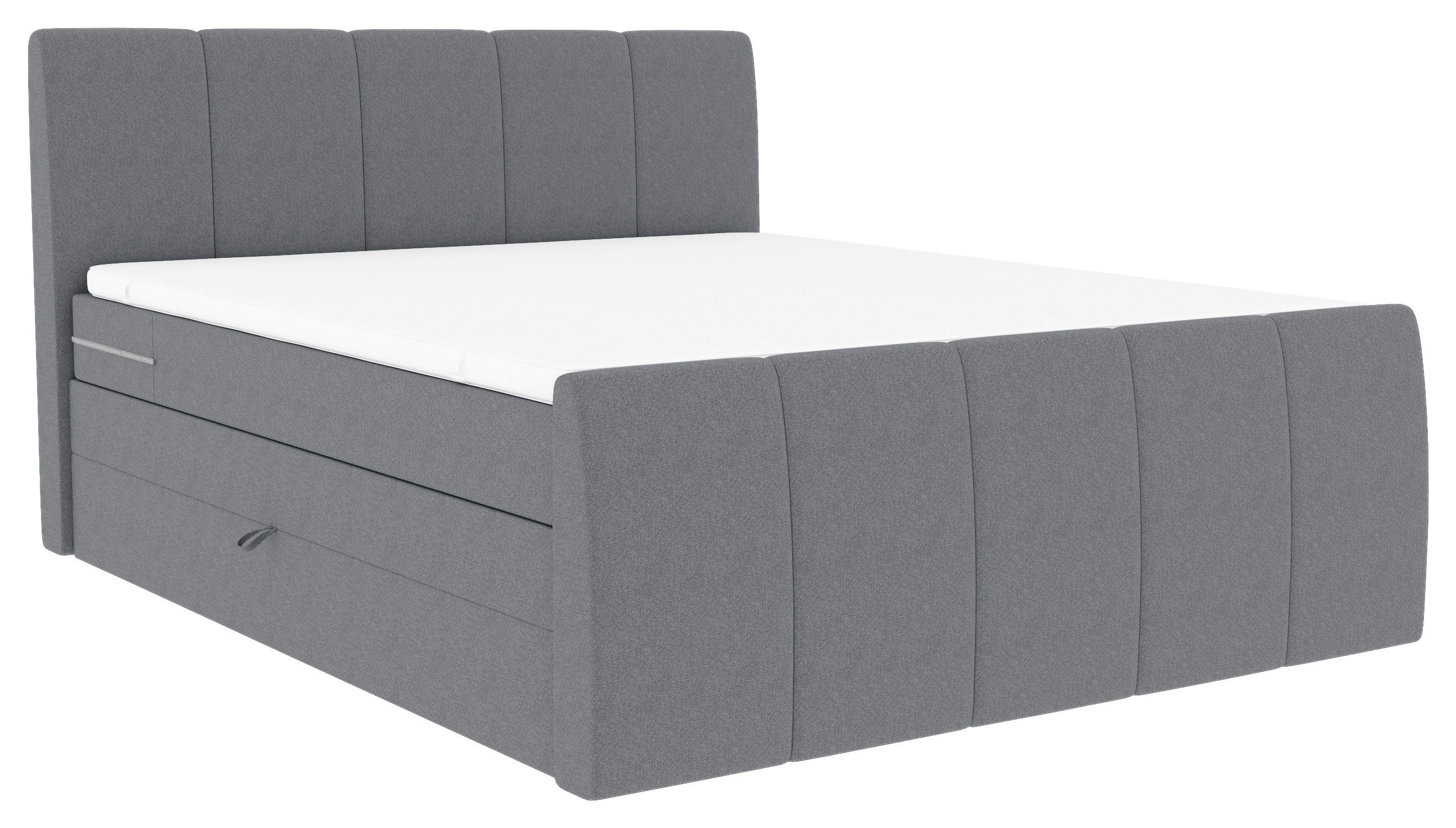 LIT BOXSPRING 180/200 cm  in Grau  - Schwarz/Grau, Konventionell, Kunststoff/Textil (180/200cm) - Carryhome