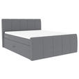 BOXSPRINGBETT 180/200 cm  in Grau  - Schwarz/Grau, KONVENTIONELL, Kunststoff/Textil (180/200cm) - Carryhome