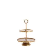 ETAGERE 2-stöckig - Bronzefarben, Trend, Metall (24/24/37cm) - Light & Living