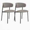 STUHL-SET 2 Stück  in Bouclé  - Hellgrau/Schwarz, MODERN, Textil/Metall (55/79,5/59cm) - MID.YOU