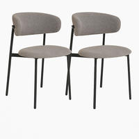 STUHL-SET 2 Stück , , Bouclé  - Hellgrau/Schwarz, MODERN, Textil/Metall (55/79,5/59cm) - MID.YOU