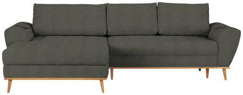 ECKSOFA in Webstoff Grün  - Eichefarben/Grün, Design, Holz/Textil (175/282cm) - Carryhome
