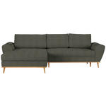 ECKSOFA in Webstoff Grün  - Eichefarben/Grün, Design, Holz/Textil (175/282cm) - Carryhome