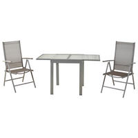 GARTENSET 3-teilig  - Silberfarben/Braun, MODERN, Kunststoff/Metall - Gardenson