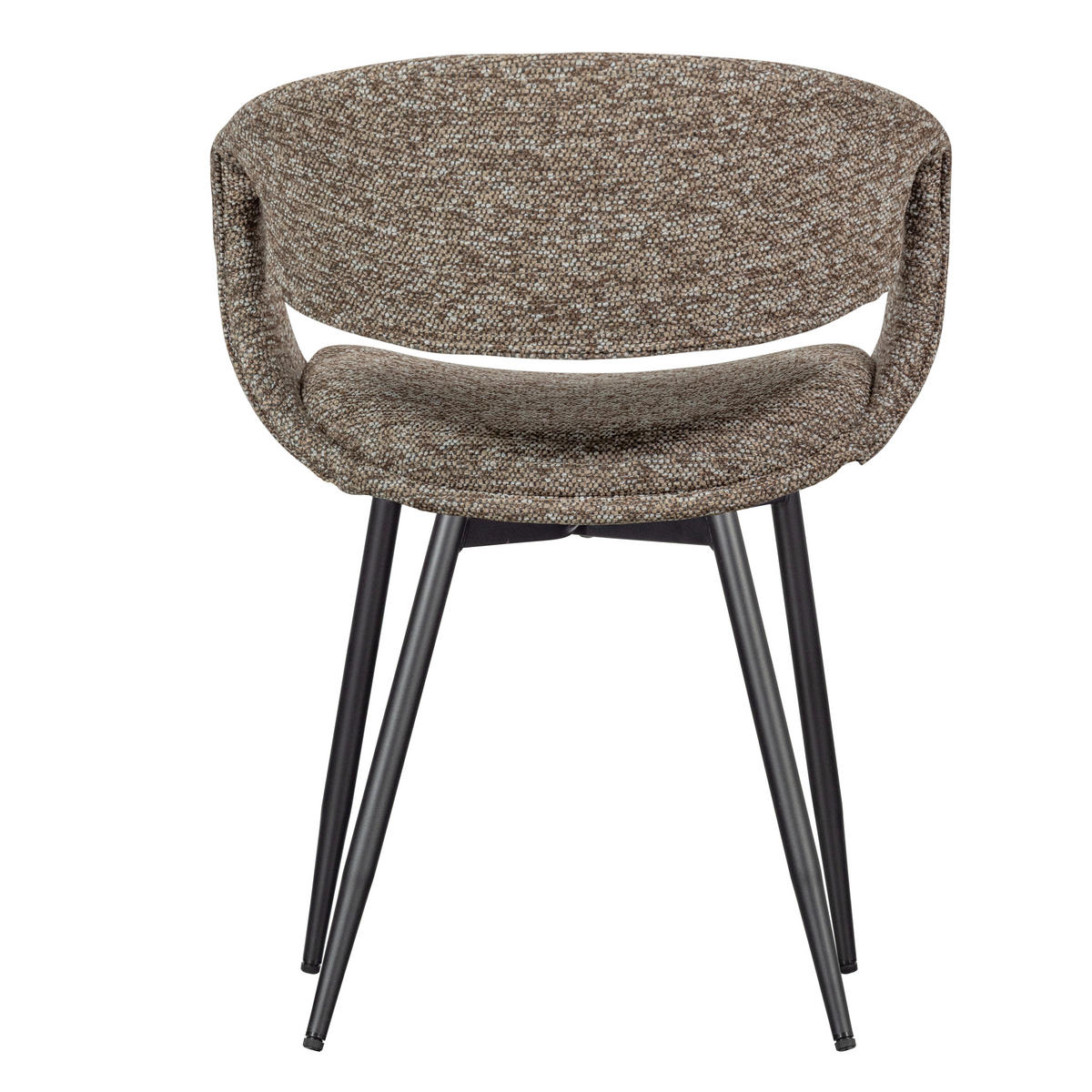 ARMLEHNSTUHL-SET 2 Stück  in Eisen Webstoff  - Schwarz/Braun, MODERN, Textil/Metall (57/78/57cm) - Livetastic