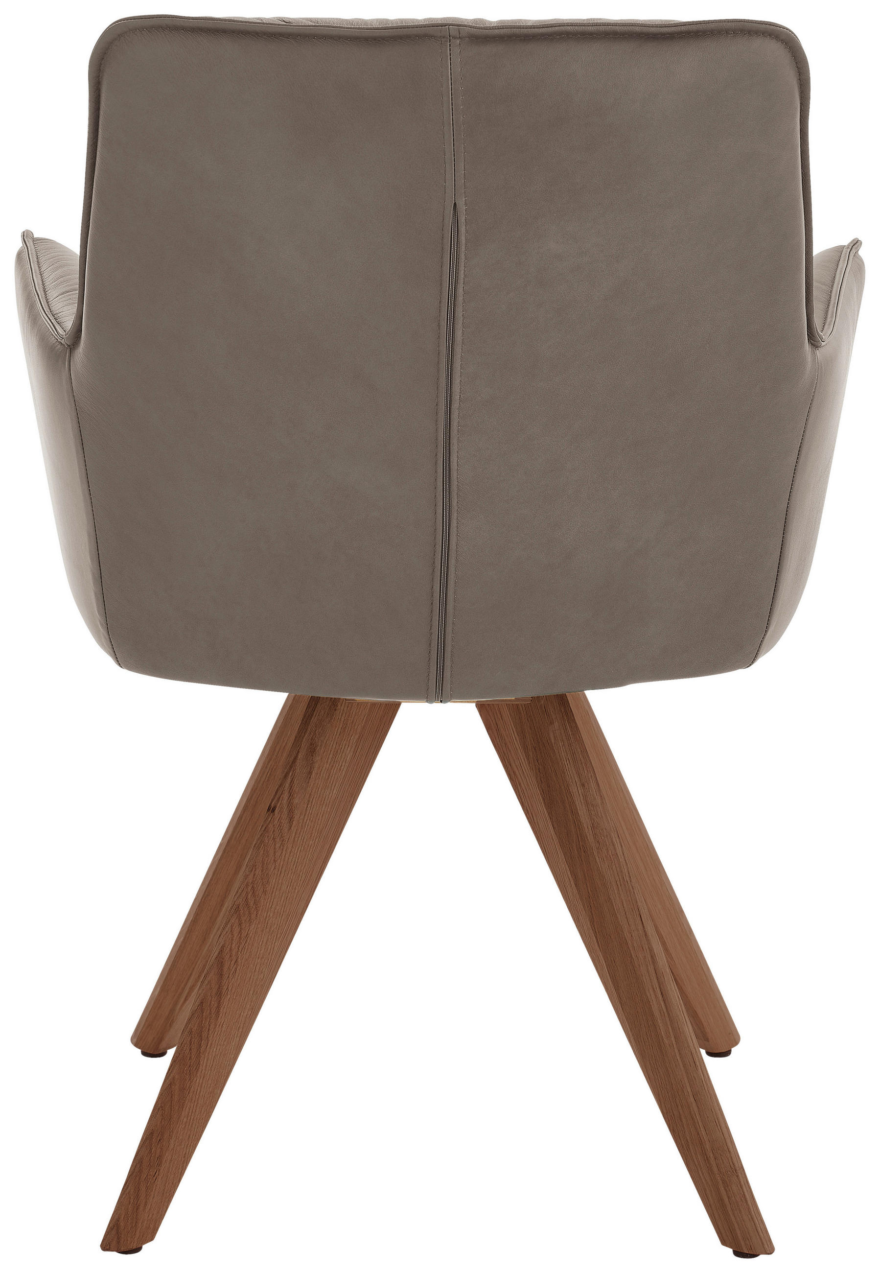 ARMLEHNSTUHL  in Echtleder pigmentiert  - Schlammfarben/Nussbaumfarben, Design, Leder/Holz (59/89/63cm) - Dieter Knoll