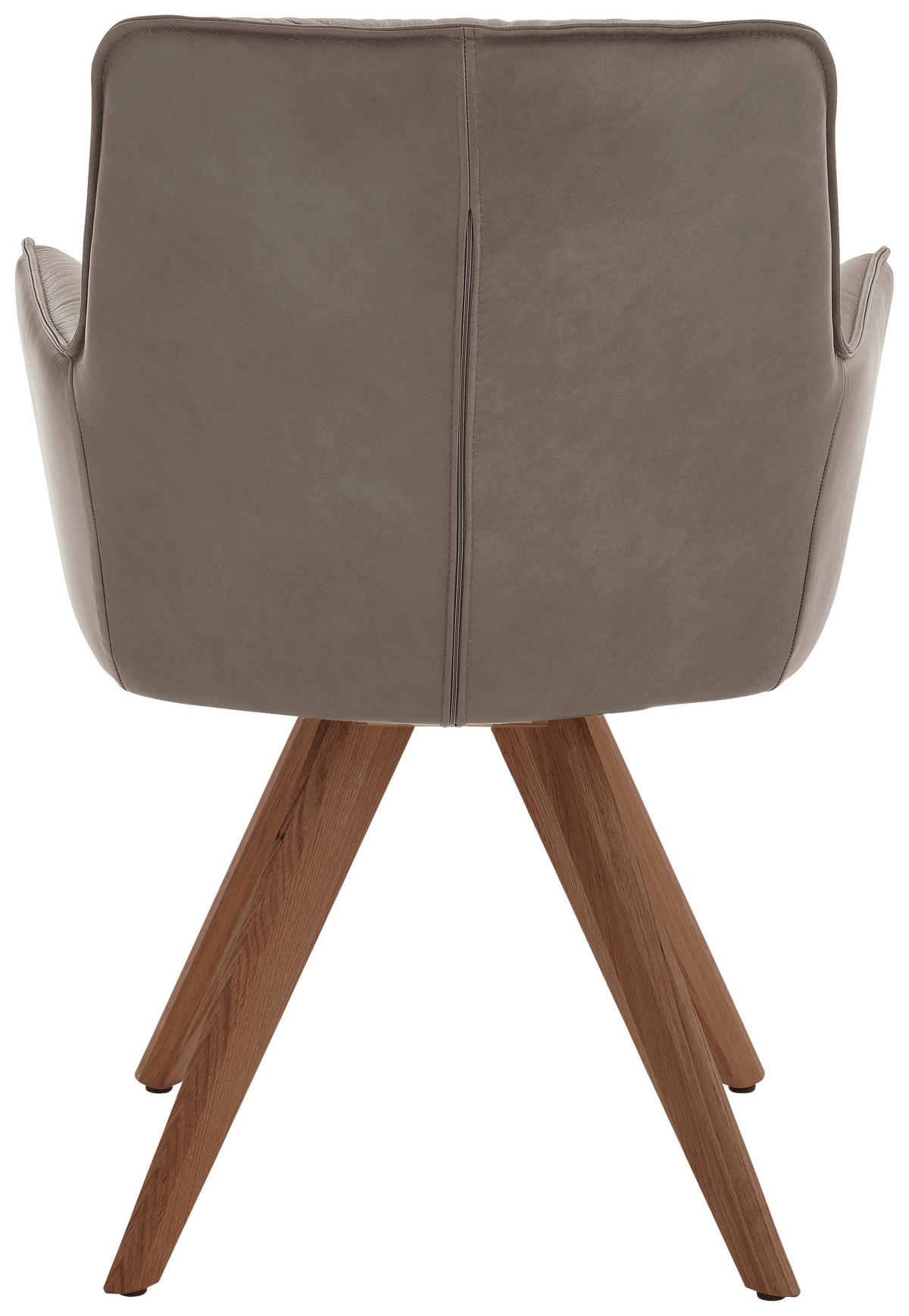 ARMLEHNSTUHL  in Echtleder pigmentiert  - Schlammfarben/Nussbaumfarben, Design, Leder/Holz (59/89/63cm) - Dieter Knoll