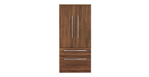 MIDISCHRANK 60/129,6/30 cm - Chromfarben/Braun, Design, Glas/Holzwerkstoff (60/129,6/30cm) - Dieter Knoll