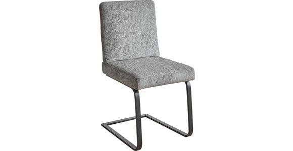 SCHWINGSTUHL  in Stahl Chenille  - Schwarz/Grau, Design, Textil/Metall (46/92/60cm) - Dieter Knoll