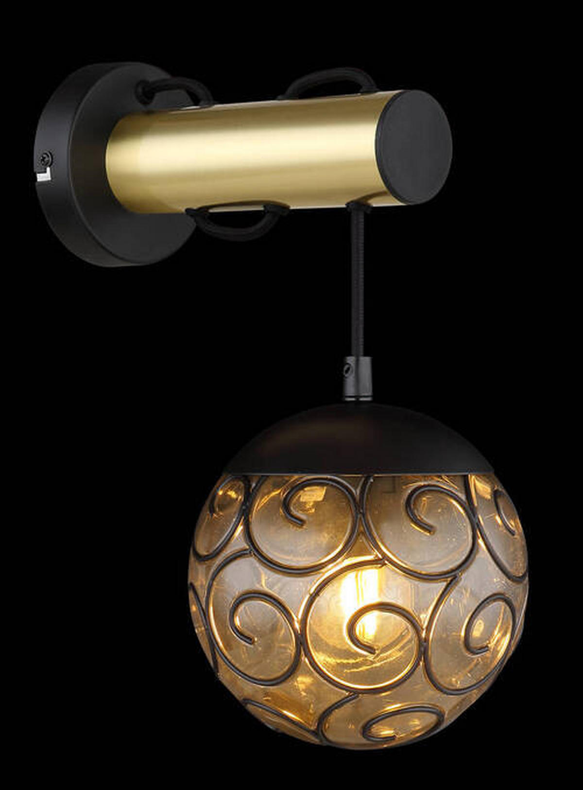 WANDLEUCHTE - Goldfarben/Schwarz, Konventionell, Kunststoff/Metall (15/24,5/36cm) - Globo