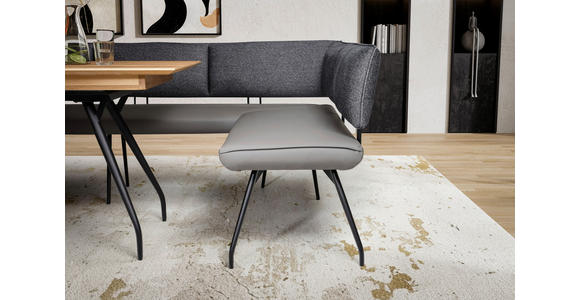ECKBANK 225/165 cm Mikrofaser Anthrazit, Grau, Schwarz - Anthrazit/Schwarz, Design, Textil/Metall (225/165cm) - Moderano