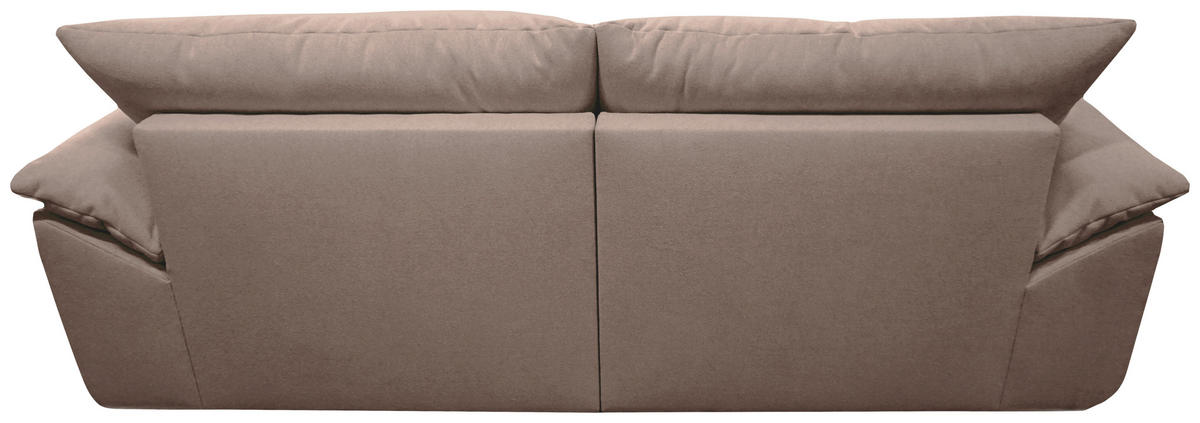 BIGSOFA Webstoff Beige  - Beige/Schwarz, KONVENTIONELL, Kunststoff/Textil (243/90,5/130cm) - Ambia Home