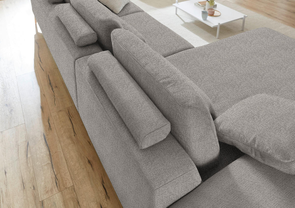 ECKSOFA in Flachgewebe Braun  - Wildeiche/Braun, Design, Holz/Textil (193/334cm) - Niels Andersson