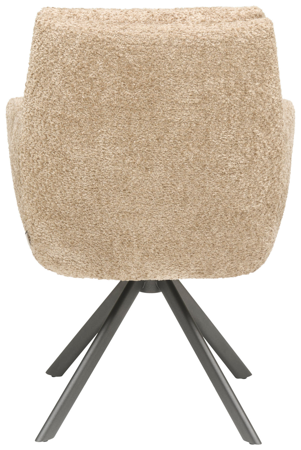 ARMLEHNSTUHL  Lederauswahl, Stoffauswahl, Sitzfläche 360° drehbar beflockt  - Beige/Anthrazit, Design, Textil/Metall (63/92/66cm) - Bert Plantagie