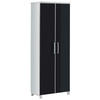GARDEROBENSCHRANK Santina  in 71/193/37 cm  - Chromfarben/Anthrazit, Design, Glas/Holzwerkstoff (71/193/37cm)