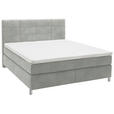 BOXSPRINGBETT 180/200 cm  in Hellgrau  - Chromfarben/Hellgrau, KONVENTIONELL, Kunststoff/Textil (180/200cm) - Voleo