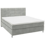 BOXSPRINGBETT 160/200 cm  in Hellgrau  - Chromfarben/Hellgrau, KONVENTIONELL, Kunststoff/Textil (160/200cm) - Voleo