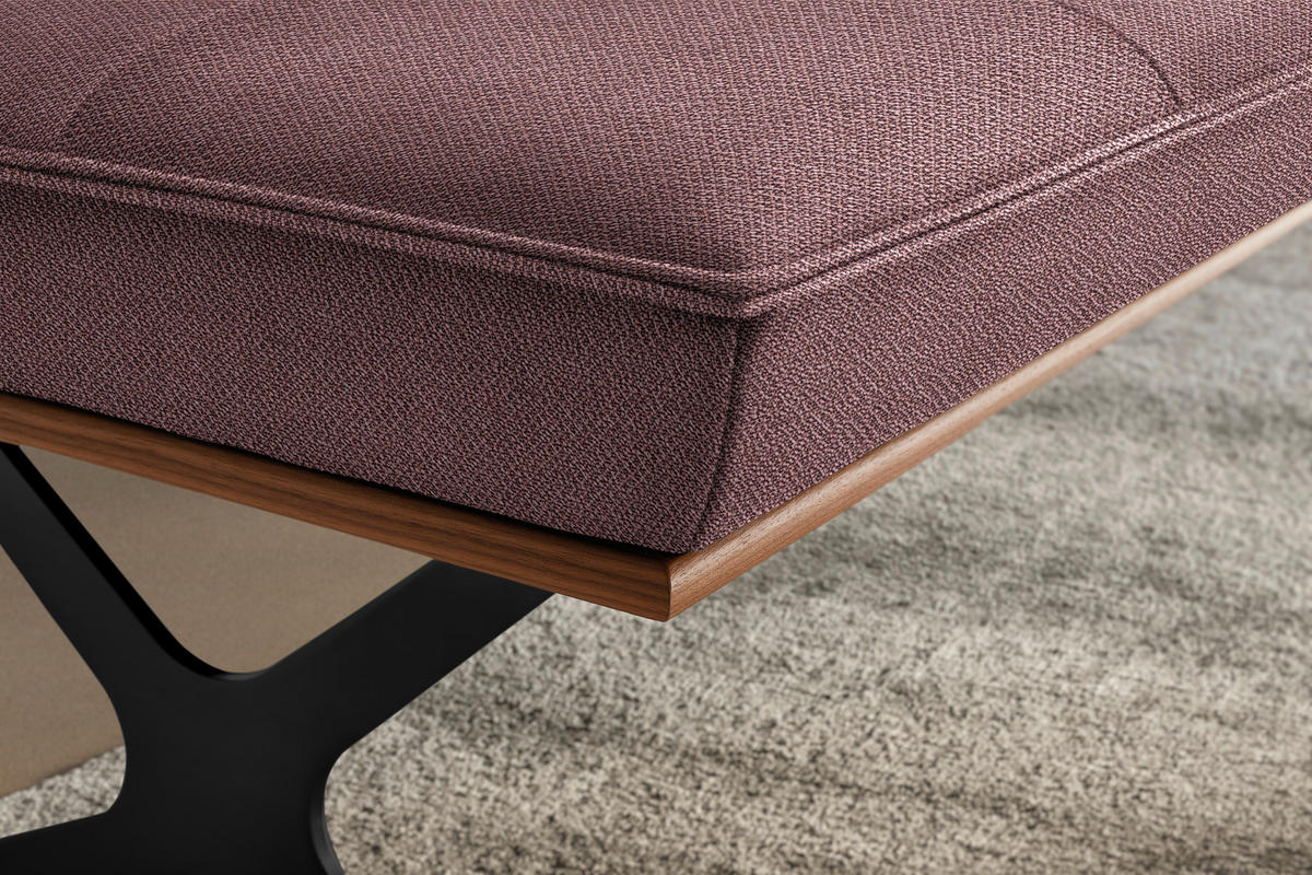 SITZBANK in Holz, Textil Schwarz, Nussbaumfarben, Altrosa  - Nussbaumfarben/Schwarz, Design, Holz/Textil (194/88/66cm) - Koinor