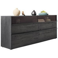 SIDEBOARD Anthrazit  190/80/44 cm  - Anthrazit/Schwarz, Design, Glas/Holz (190/80/44cm) - Johann Jakob