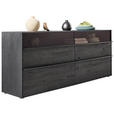 SIDEBOARD  in 190/80/44 cm  - Anthrazit/Schwarz, Design, Glas/Holz (190/80/44cm) - Johann Jakob