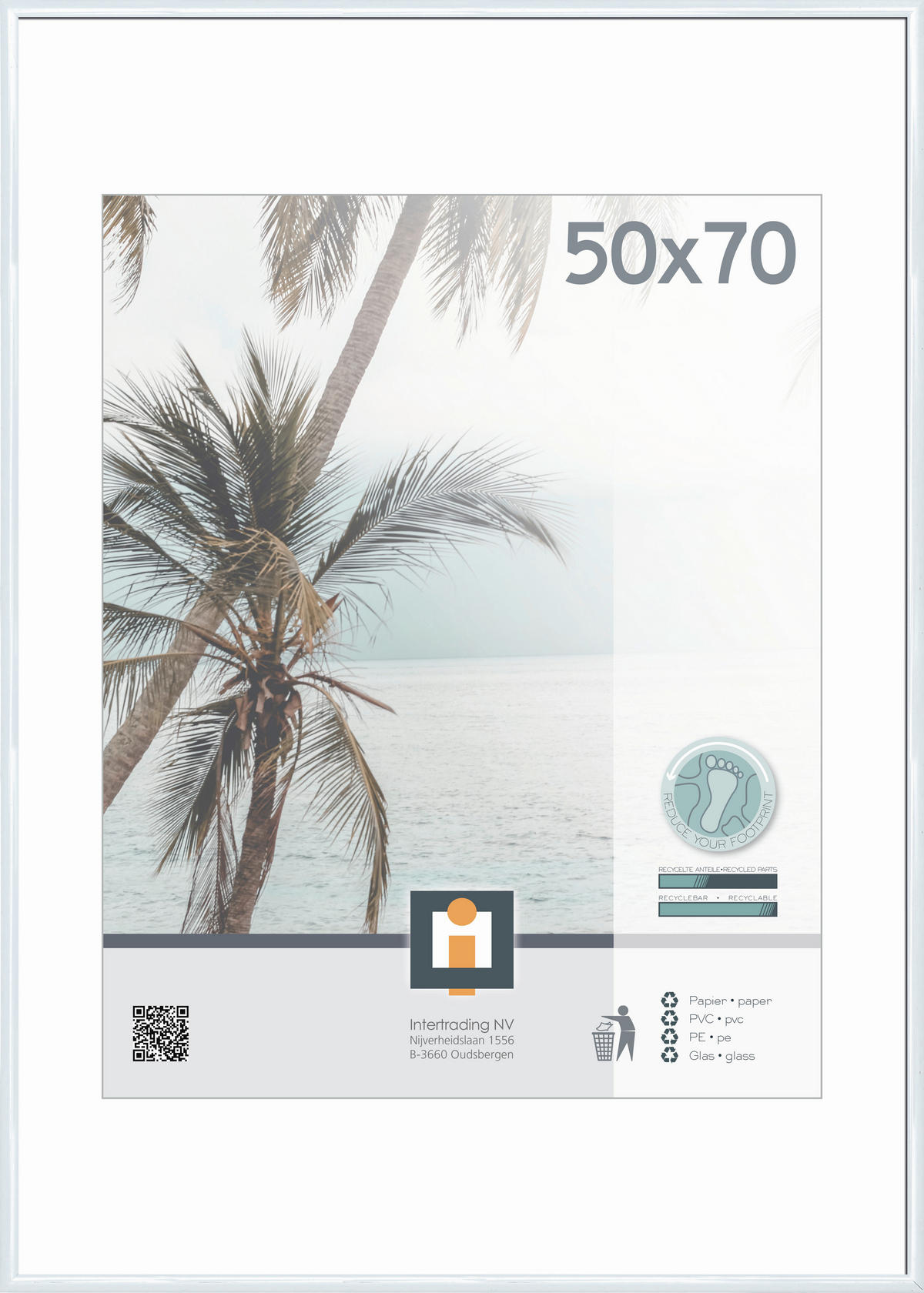 OKVIR ZA SLIKE     50/70 cm     - bela, Basics, umetna masa/steklo (50/70cm)